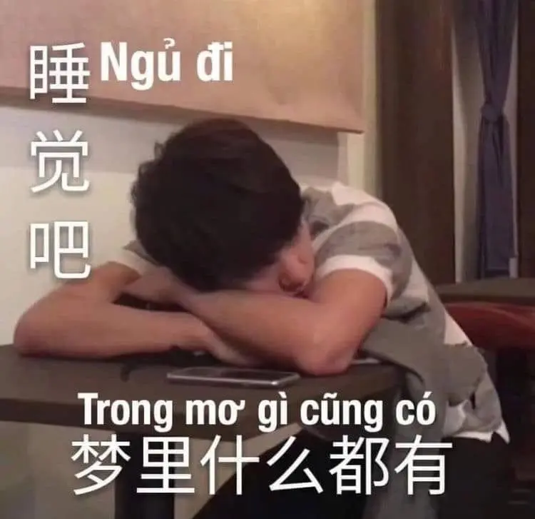 Meme người đi ngủ hài hước và dí dỏm