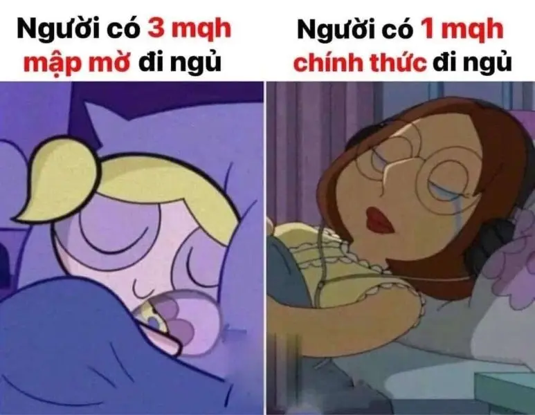Meme đi ngủ chế hoạt hình hài hước và độc đáo