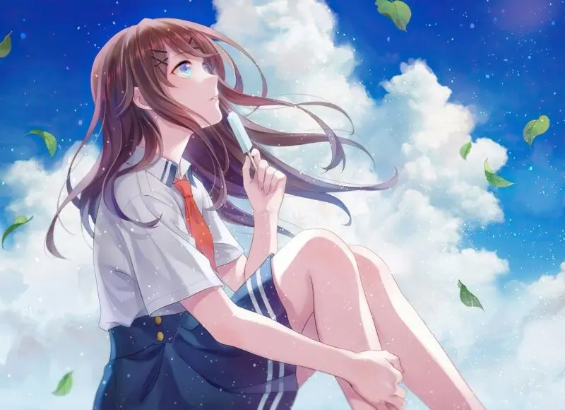 Hình nền anime buồn với nhân vật đơn độc Hình nền anime buồn với nhân vật đơn độc