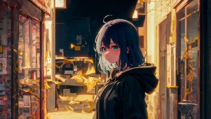 Hình nền anime buồn dưới ánh trăng Hình nền anime buồn dưới ánh trăng