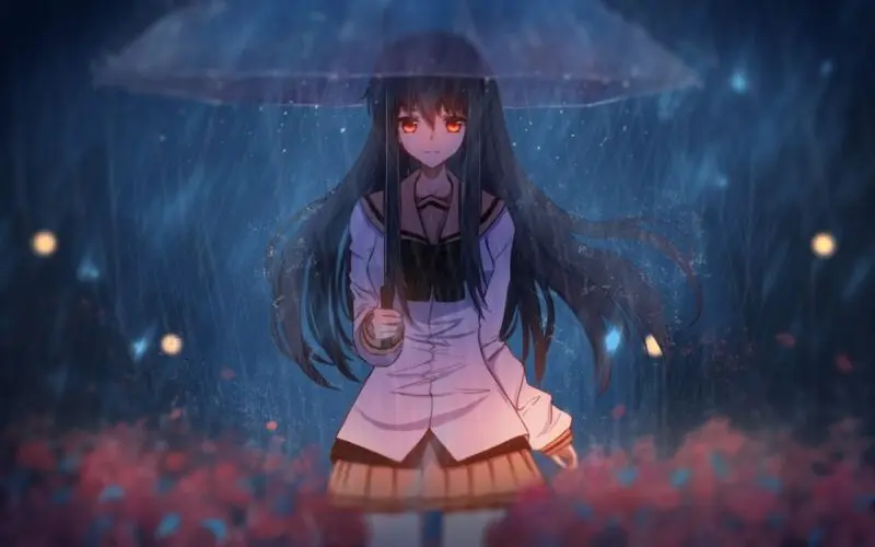 Cảnh anime buồn trong mưa Cảnh anime buồn trong mưa