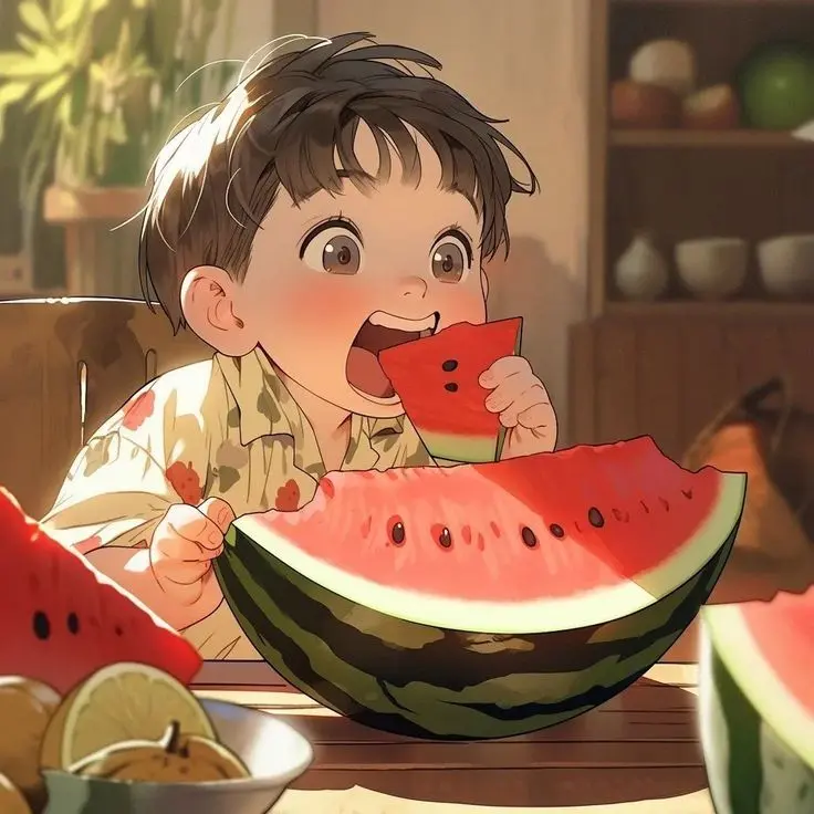 Làm sáng bừng ngày mới với avatar dưa hấu cute Làm sáng bừng ngày mới với avatar dưa hấu cute