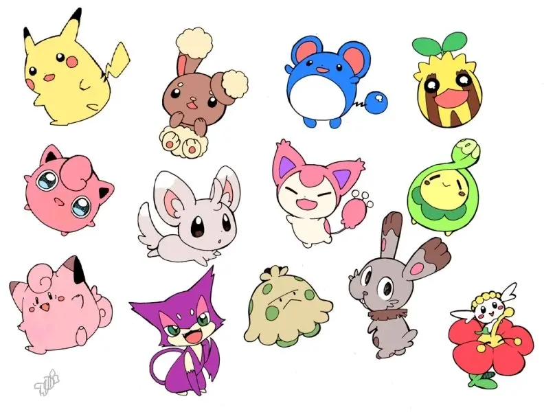 Chibi ảnh Pokemon cute với đôi má đỏ hồng Chibi ảnh Pokemon cute với đôi má đỏ hồng