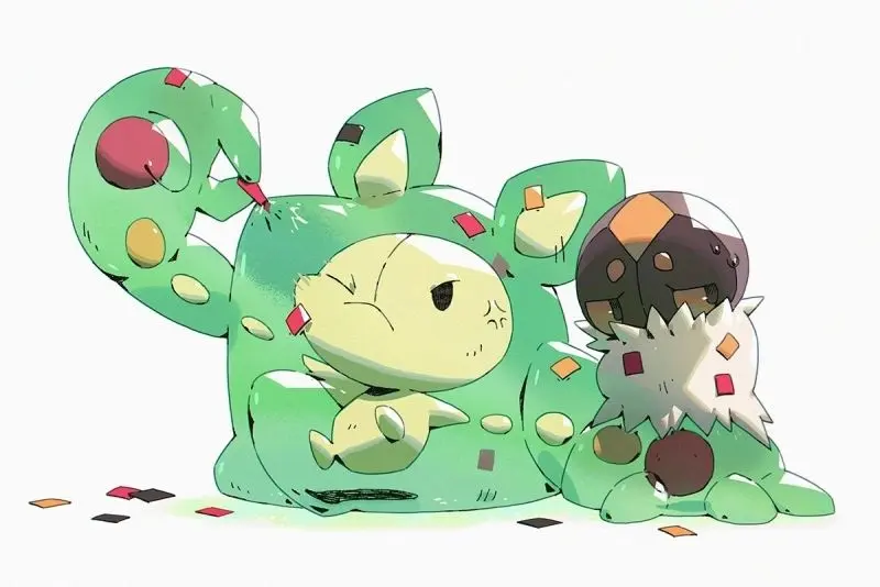 Chibi ảnh Pokemon cute trong không gian ngập tràn bong bóng Chibi ảnh Pokemon cute trong không gian ngập tràn bong bóng