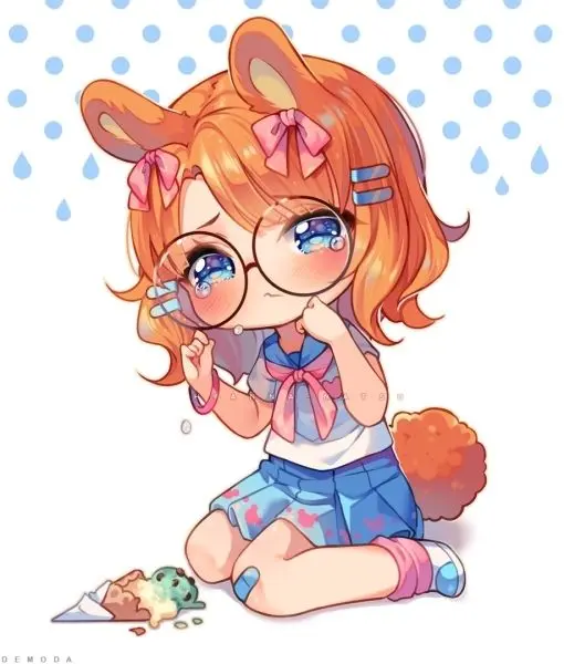 Ảnh chibi buồn ngồi một mình Ảnh chibi buồn ngồi một mình