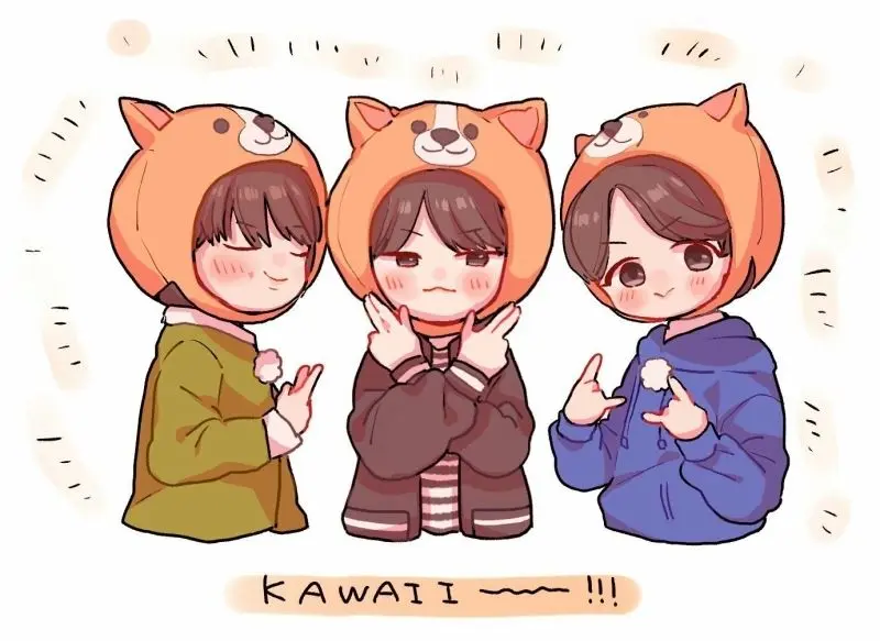 Ảnh chibi hài hước trong khung cảnh tươi sáng Ảnh chibi hài hước trong khung cảnh tươi sáng