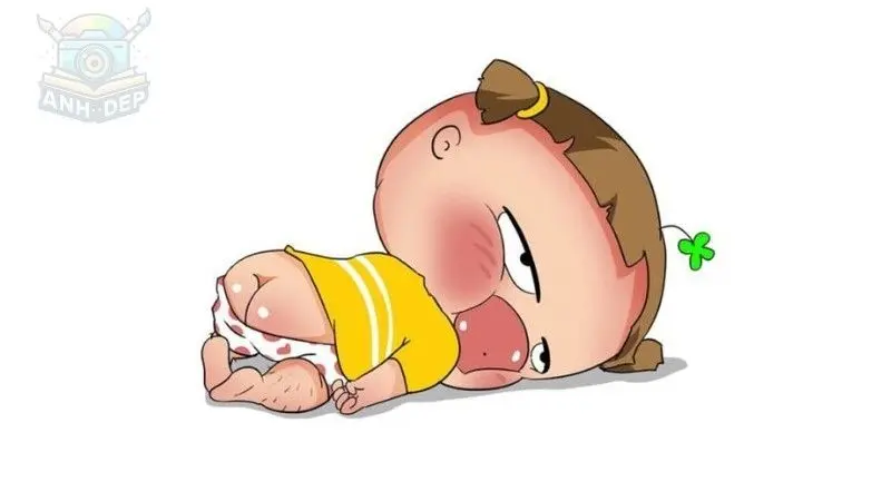 Chibi meme hài hước trong tư thế ngồi bệt Chibi meme hài hước trong tư thế ngồi bệt