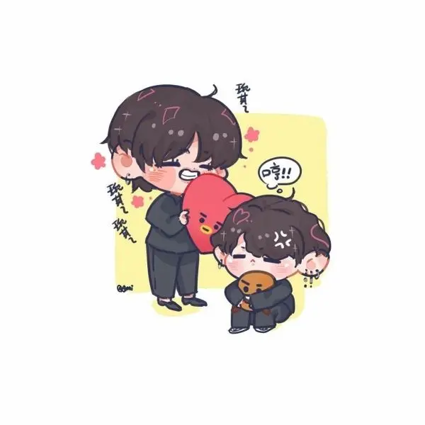 Ảnh chibi hài hước đứng quay lưng đáng yêu Ảnh chibi hài hước đứng quay lưng đáng yêu