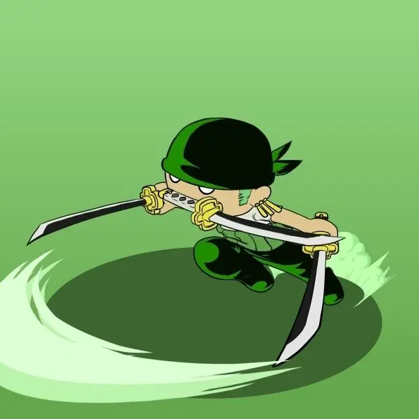Ảnh Zoro chibi ngầu nhất với kiểu tóc đặc trưng
