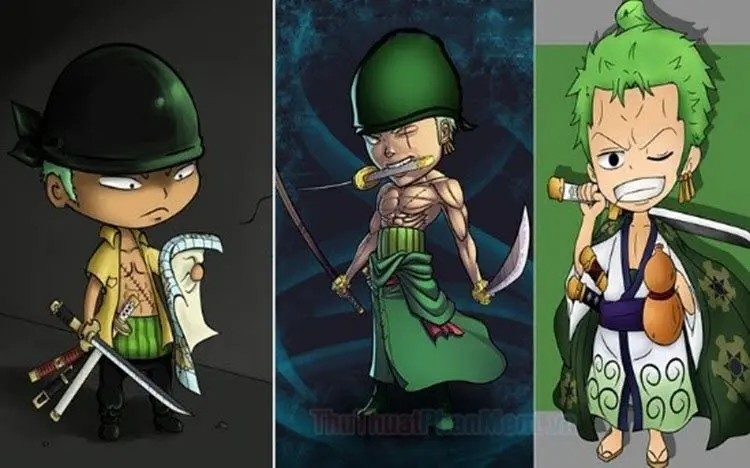 Ảnh Zoro chibi ngầu nhất trong tư thế ngồi