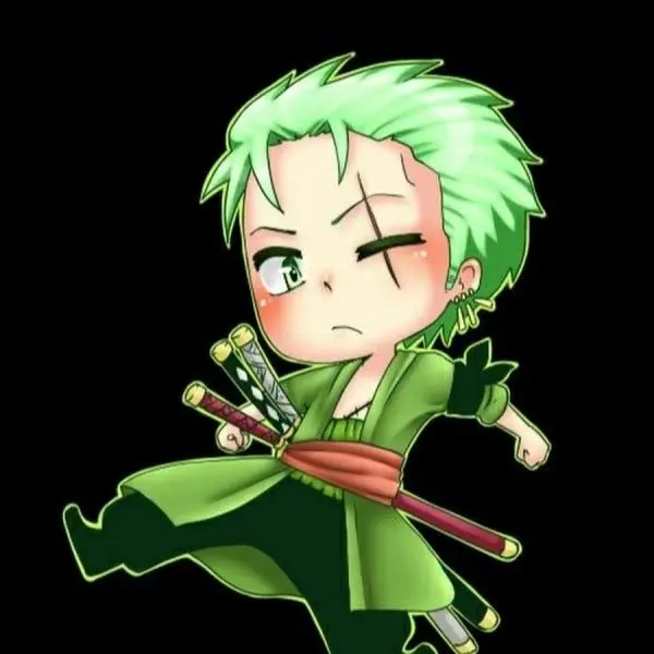 Ảnh Zoro chibi ngầu nhất đang luyện tập kiếm thuật