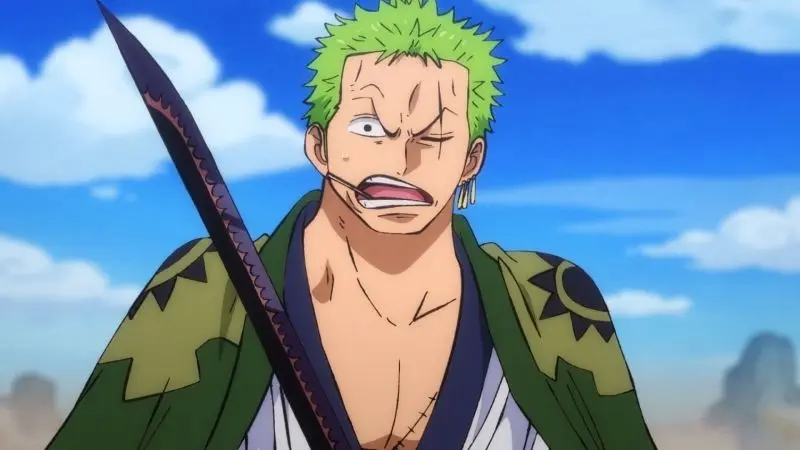 Ảnh Zoro chibi ngầu nhất đứng tựa vào tường