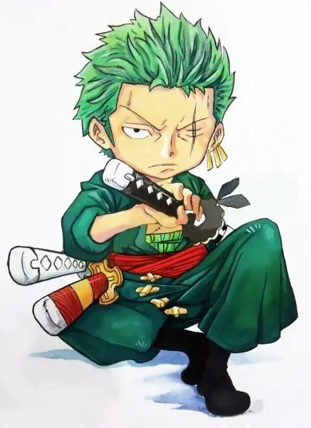 Ảnh Zoro chibi ngầu nhất với biểu cảm trầm tư