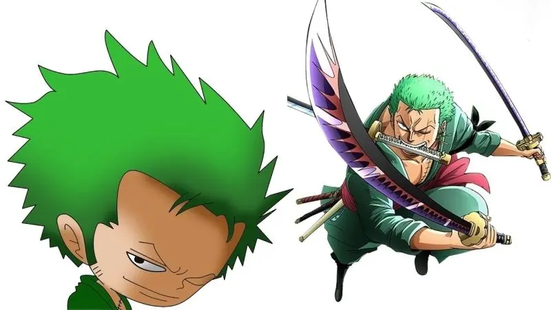 Ảnh Zoro chibi ngầu nhất cầm hai thanh kiếm