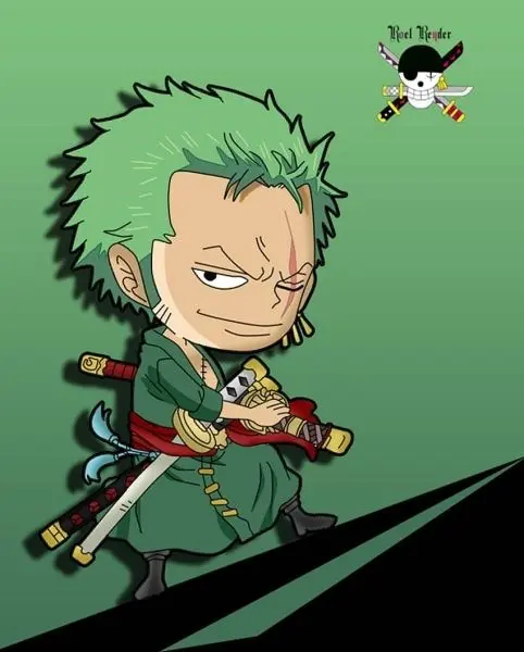 Ảnh Zoro chibi ngầu nhất trong bộ trang phục chiến đấu