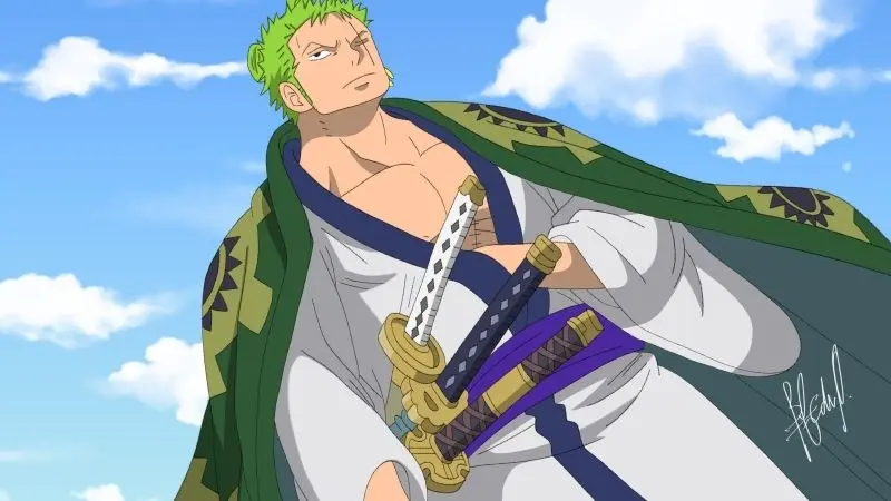 Ảnh Zoro chibi ngầu nhất đang mài kiếm