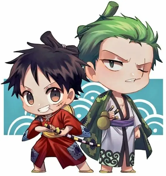 Ảnh Zoro chibi ngầu nhất đứng trên mỏm đá