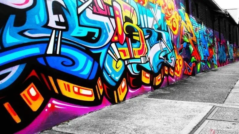 Hình nghệ thuật 4K phong cách graffiti đường phố
