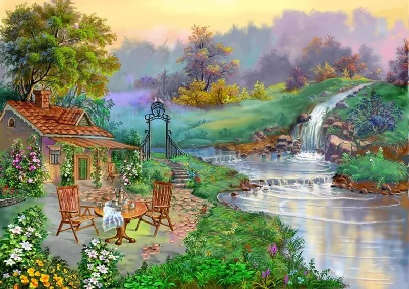 Hình nền phong cảnh 4K sông suối uốn lượn