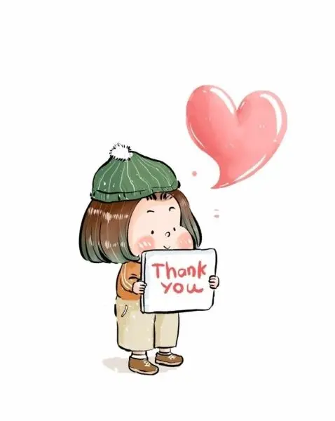 Meme cảm ơn cute đáng yêu cho bạn bè