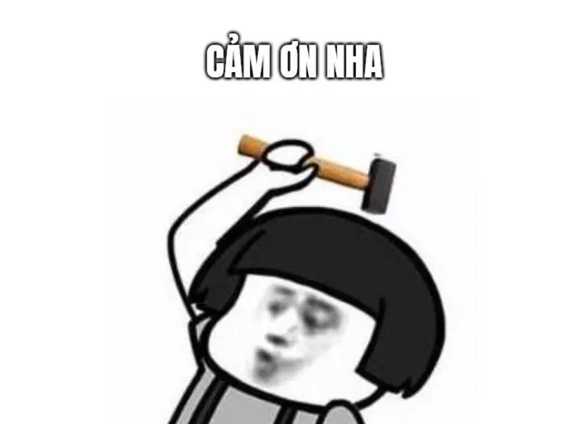 Meme cảm ơn cute đáng yêu với thông điệp ý nghĩa