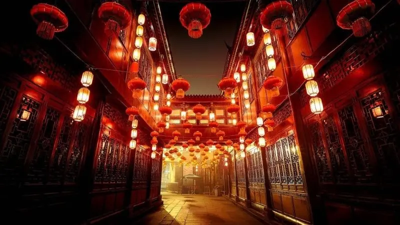 Đèn lồng cổ điển tạo điểm nhấn cho phong cảnh phố cổ Đèn lồng cổ điển tạo điểm nhấn cho phong cảnh phố cổ
