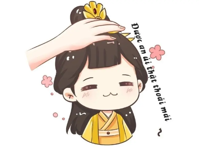 Meme sờ đầu an ủi cute, dễ thương