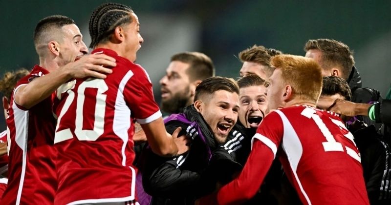 Các cầu thủ đội tuyển Hungary trong trận cầu nảy lửa