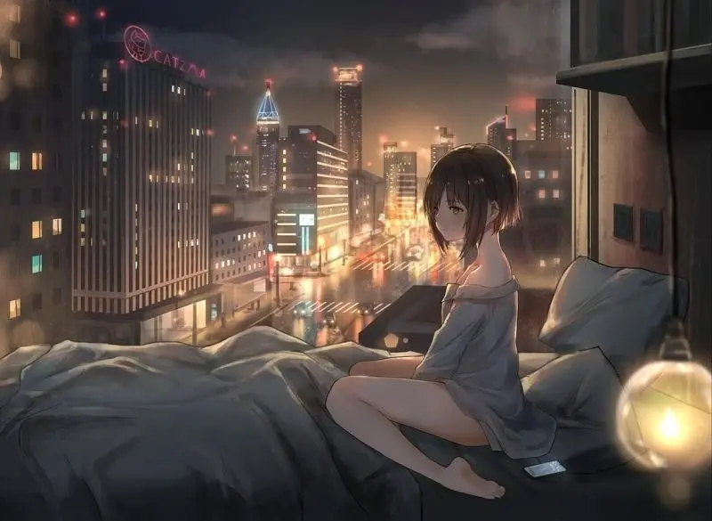 Hình ảnh buồn anime khắc họa tâm trạng cô độc