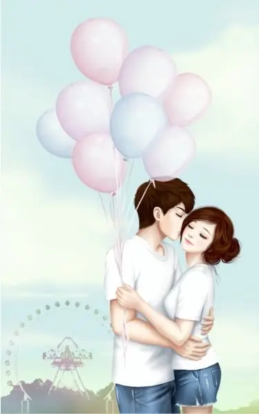 Hình ảnh cặp đôi yêu nhau cùng nhau tạo dáng dễ thương