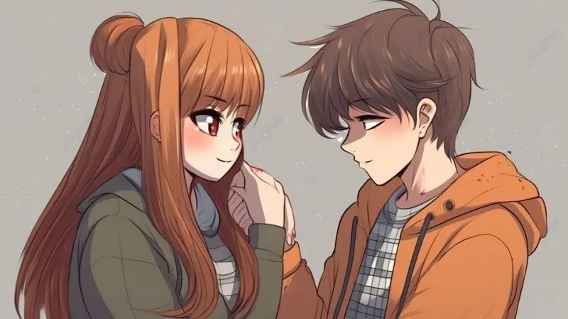 Hình ảnh cặp đôi anime trong khung cảnh thơ mộng