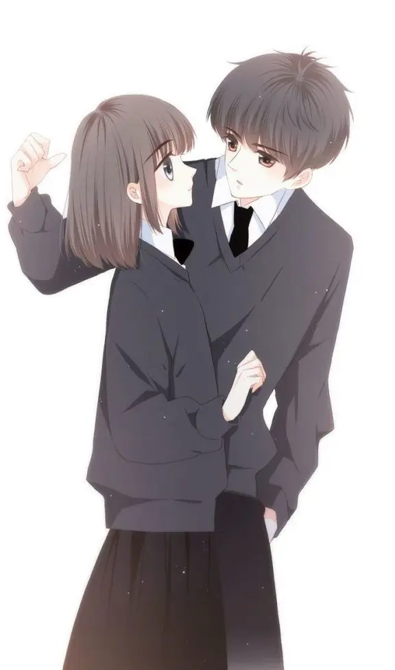Cặp đôi anime trao nhau ánh nhìn đầy cảm xúc