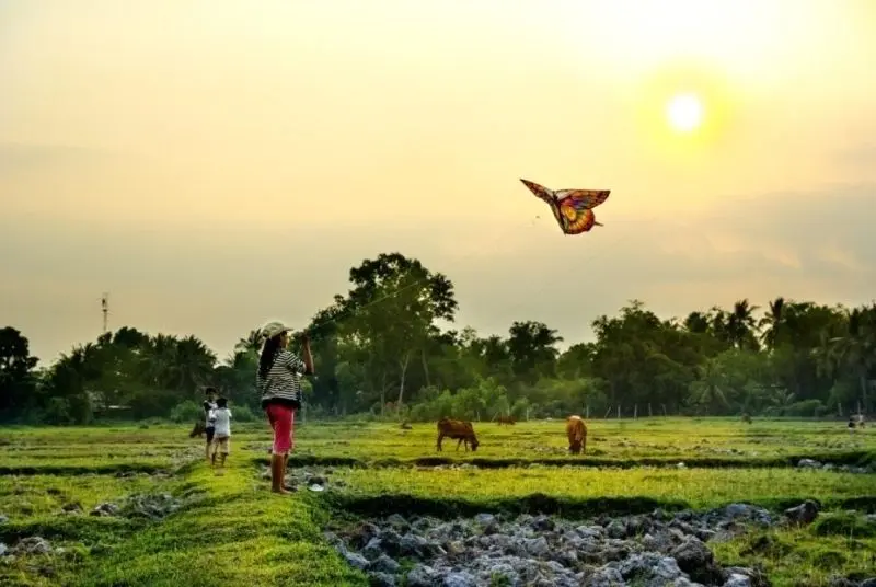 Cánh diều tuổi thơ bay cao trên bầu trời quê hương Cánh diều tuổi thơ bay cao trên bầu trời quê hương