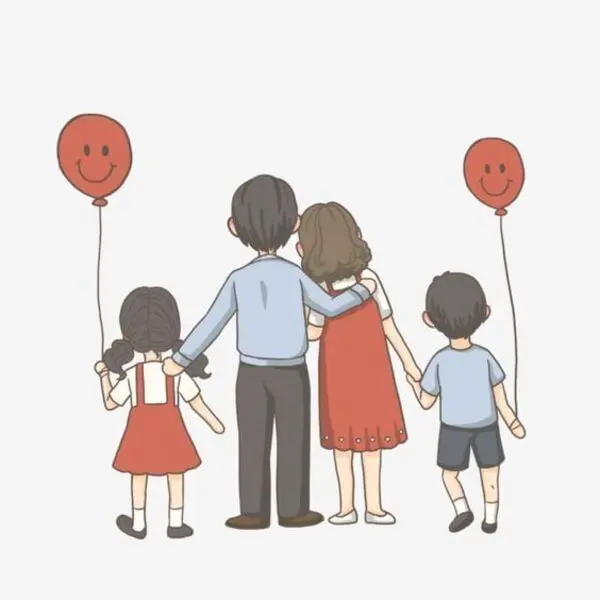 Ảnh gia đình hạnh phúc hoạt hình chibi đáng yêu Ảnh gia đình hạnh phúc hoạt hình chibi đáng yêu