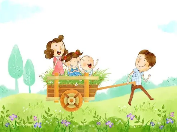 Ảnh gia đình hạnh phúc hoạt hình chibi gắn bó Ảnh gia đình hạnh phúc hoạt hình chibi gắn bó