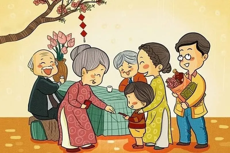 Ảnh gia đình hạnh phúc hoạt hình chibi đầy sắc màu Ảnh gia đình hạnh phúc hoạt hình chibi đầy sắc màu