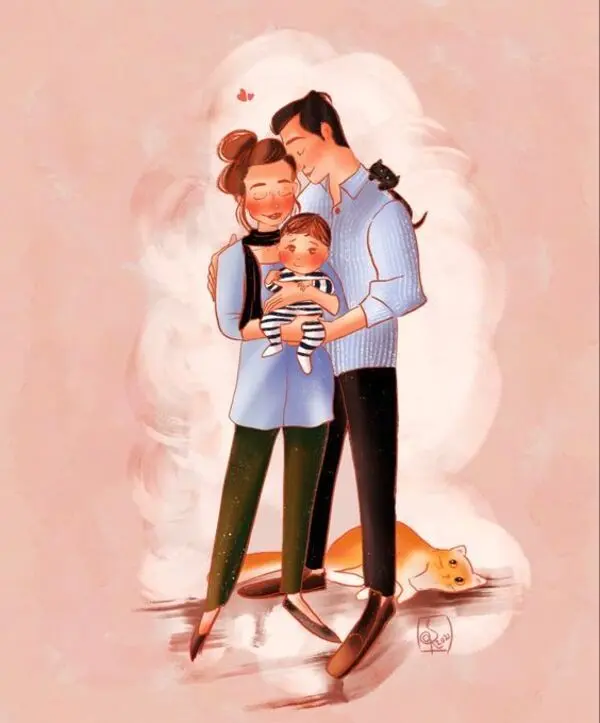 Hình ảnh gia đình hạnh phúc hoạt hình chibi lan tỏa yêu thương Hình ảnh gia đình hạnh phúc hoạt hình chibi lan tỏa yêu thương