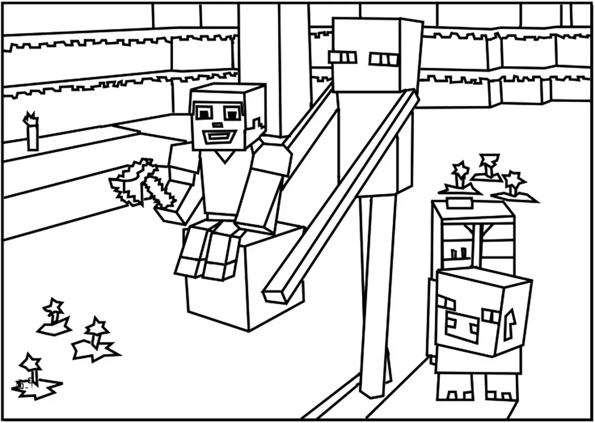 Cùng bé tô màu Minecraft, tái hiện các công trình sáng tạo trong game. Cùng bé tô màu Minecraft, tái hiện các công trình sáng tạo trong game.