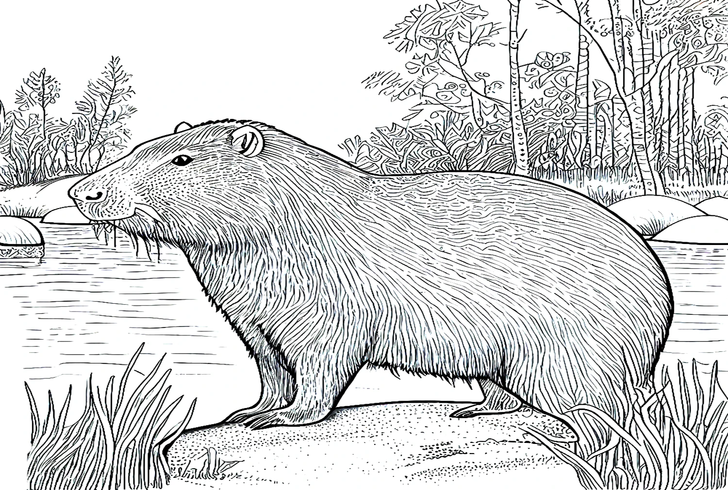 Bé yêu sẽ thích mê tranh tô màu capybara cute sống động và gần gũi. Bé yêu sẽ thích mê tranh tô màu capybara cute sống động và gần gũi.