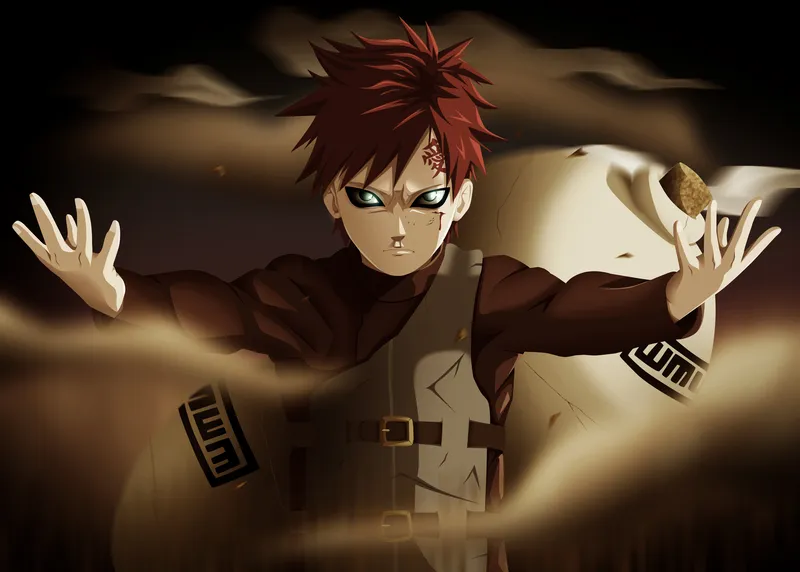Ảnh Gaara với ánh mắt quyết tâm, thể hiện sự mạnh mẽ Ảnh Gaara với ánh mắt quyết tâm, thể hiện sự mạnh mẽ