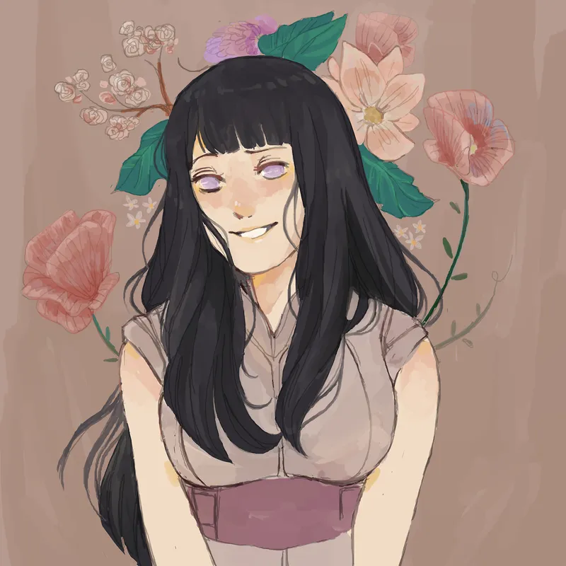 Ảnh Hinata Hyuga với ánh mắt dịu dàng và đầy yêu thương Ảnh Hinata Hyuga với ánh mắt dịu dàng và đầy yêu thương