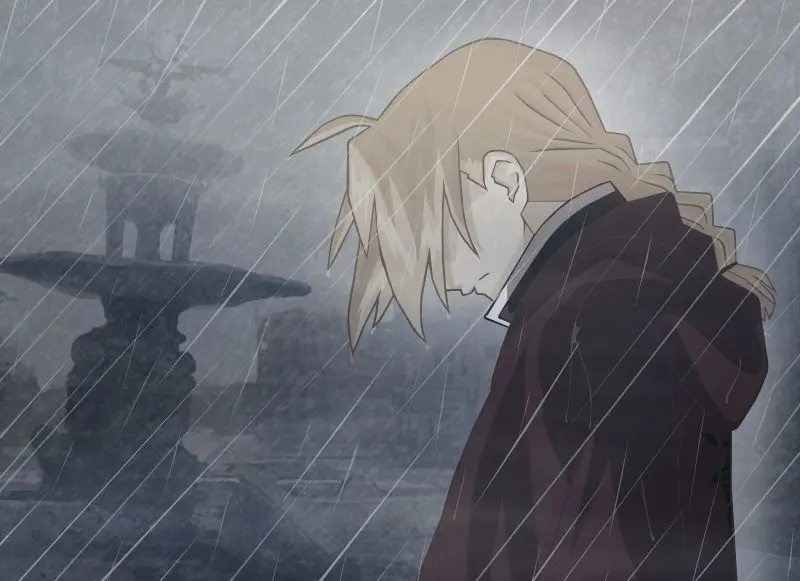 Cảm xúc chân thật qua ảnh anime khóc dưới mưa