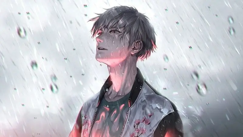 Anime khóc dưới mưa, một bức tranh đầy nỗi niềm
