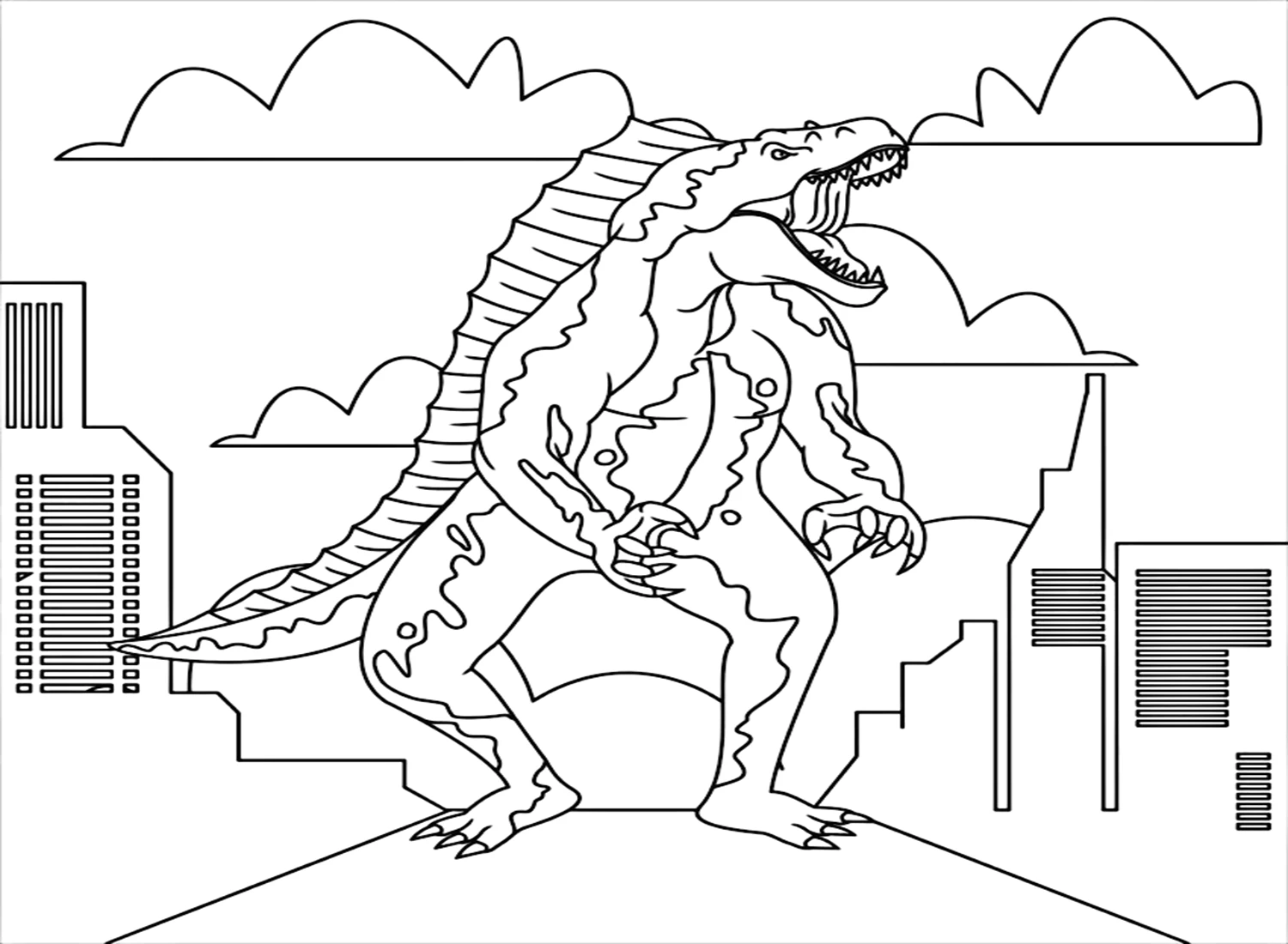 Tranh tô màu Godzilla độc quyền, giúp trẻ khám phá vẻ đẹp của quái vật khổng lồ. Tranh tô màu Godzilla độc quyền, giúp trẻ khám phá vẻ đẹp của quái vật khổng lồ.