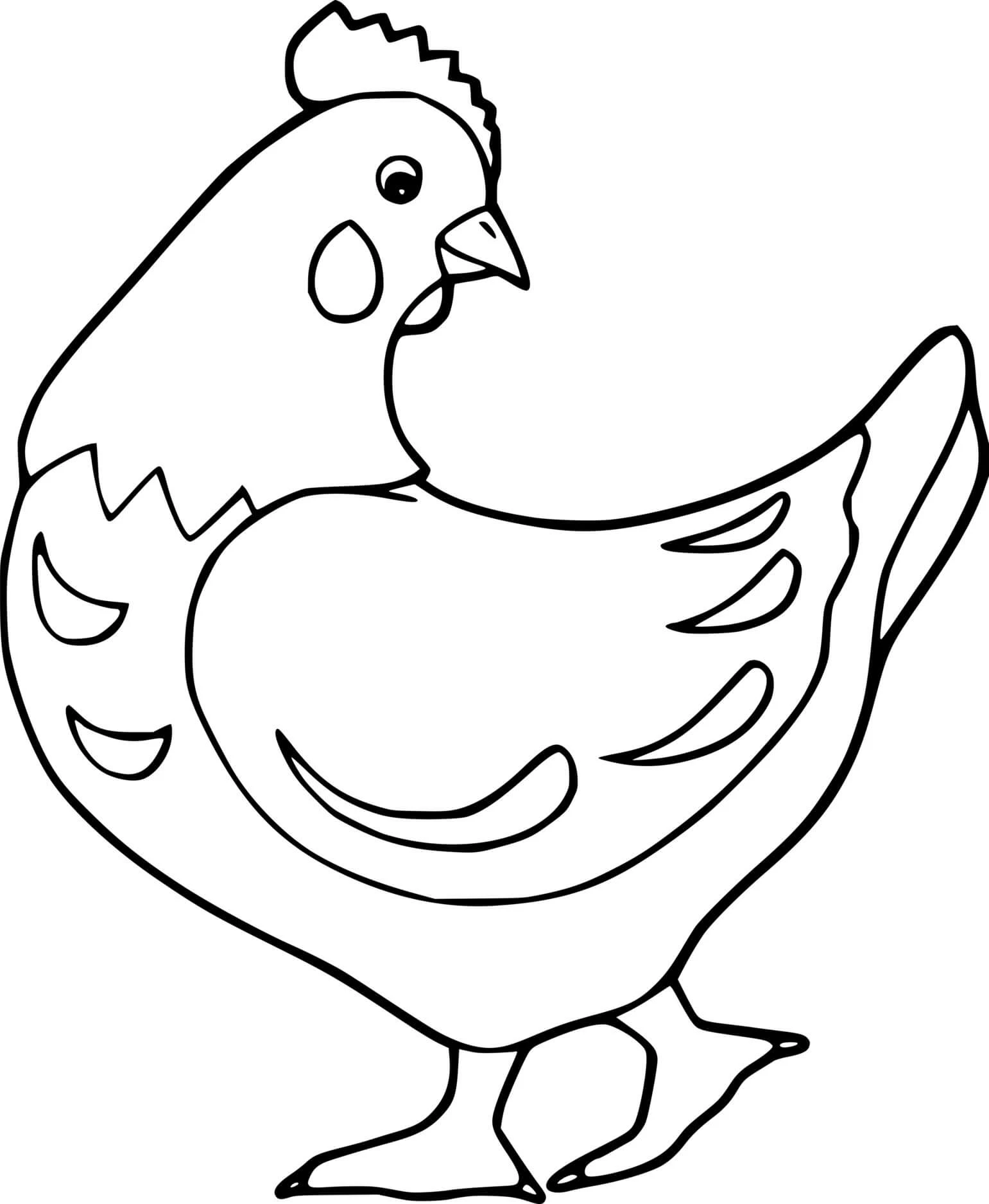 Tranh tô màu con gà đẹp mắt, giúp bé thêm yêu thích thế giới động vật.