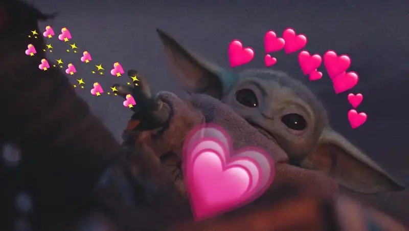 Thả tim meme với biểu cảm thân thiện