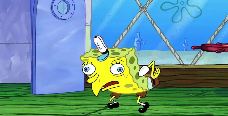Spongebob meme nổi bật với biểu cảm đặc biệt