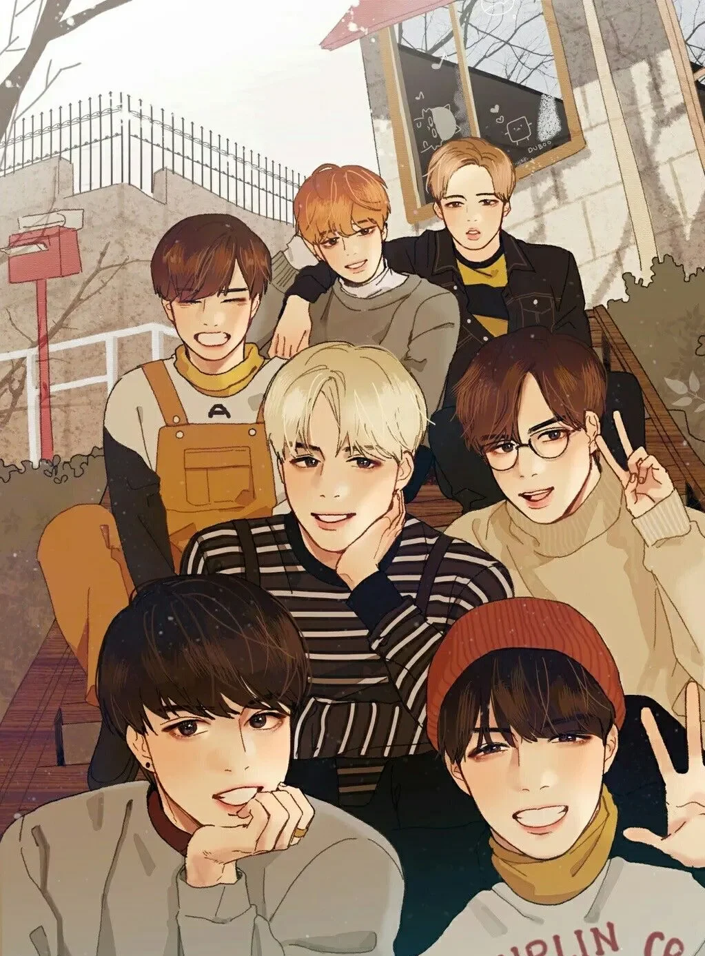 Ngắm ngay ảnh BTS chibi với bối cảnh fan hâm mộ dễ thương.