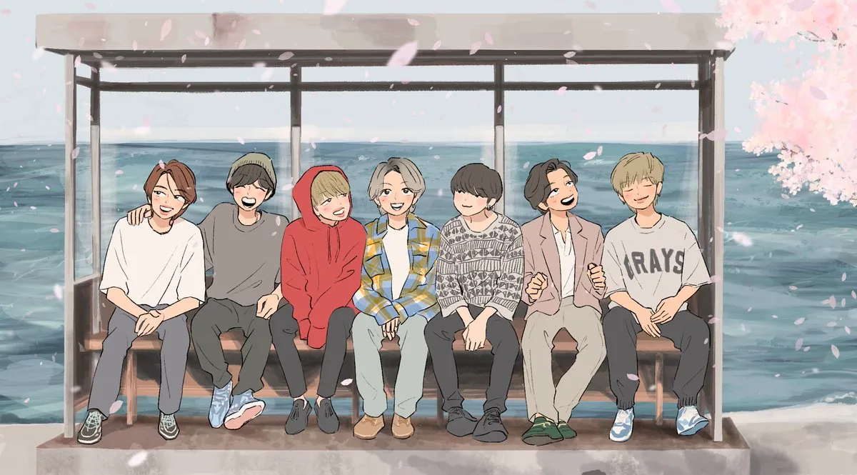 Ảnh BTS chibi của Suga với ánh mắt lạnh lùng nhưng dễ thương.