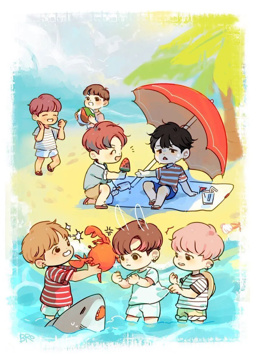 Bộ ảnh BTS chibi của Jimin dành riêng cho các fan yêu thích sự dịu dàng.